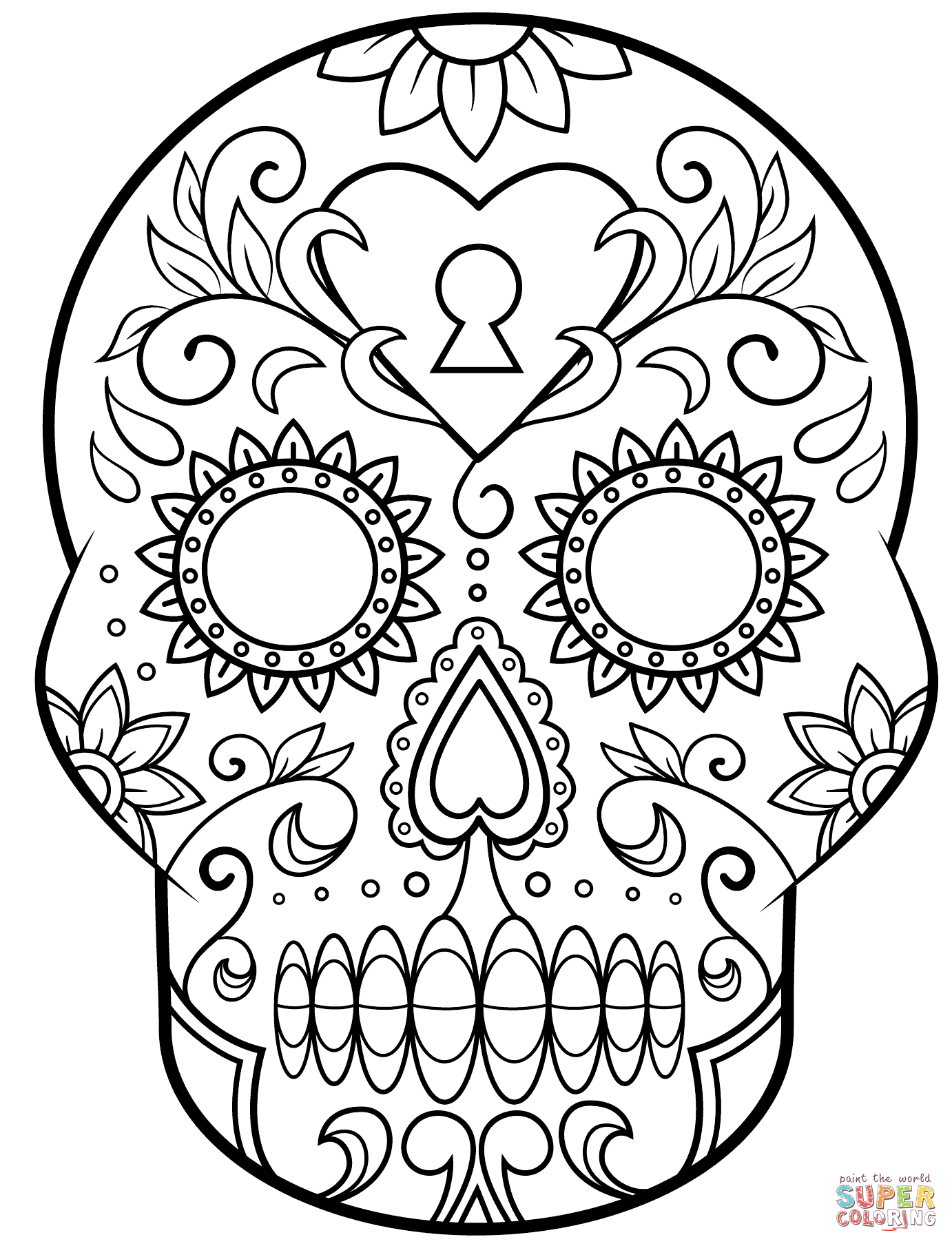 Skull coloring page